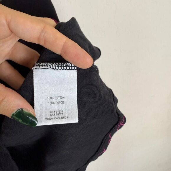 Vintage Y2K Fox Racing black tank top with grey and pink graphics AOP - Picture 4 of 8